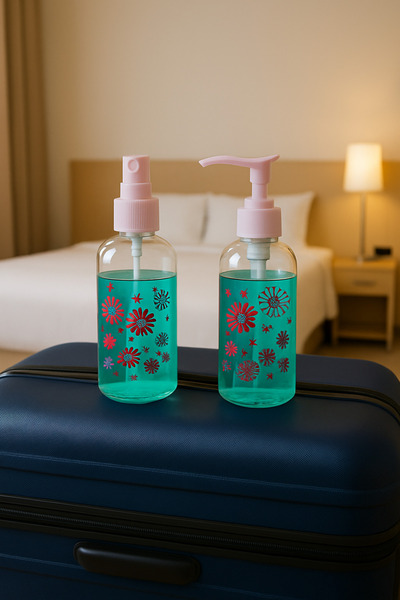 trawell مجموعة تعبئة مستحضرات التجميل للسفر، زجاجة شامبو - زجاجة عطر، مجموعة ...