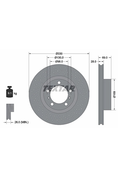 TEXTAR Disc Frana Porsche 911/Boxster/Cayman