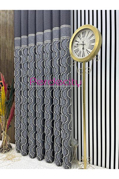 PERDECITY Bohemian Style Seyran Fringed Gray Panel Background Curtain 1X3 Frequent Pleats Suitable for Any Room