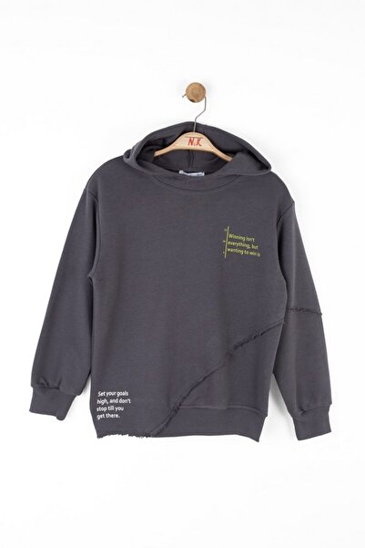 nk kids سويت شيرت للأولاد من عمر 8 إلى 14 سنة أنثراسايت