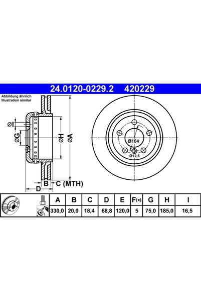 Ate Disc Frana 24.0120-0229.2 Bmw 5/5 Touring