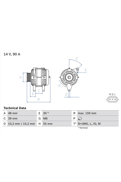 Bosch Generator / Alternator Toyota Yaris