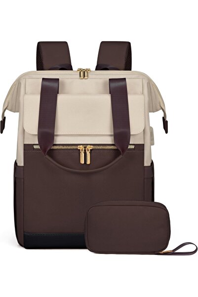 EXCEFORE EXPOR Women's Laptop Backpack 15.6 inch, USB Work Backpack, Waterproof Travel Backpack with Organize