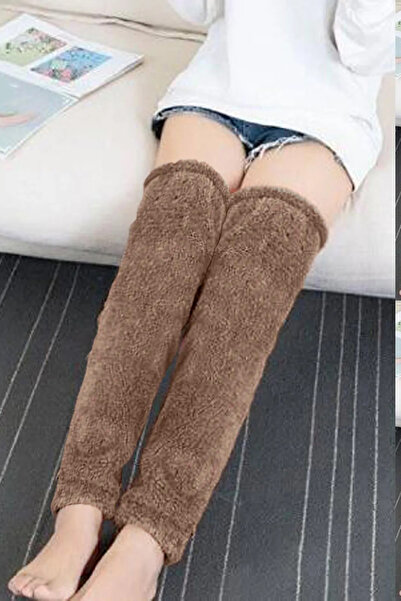 Nurnivus Leg Stifle Plush Leg Knee Warmer over Socks Footless Thermal Wesoft Plush Knee Leg Warmer Leggings
