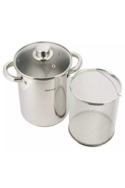 Kinghoff KH 3325 Oală pentru sparanghel/paste, 16 cm, 4,2 litri, Coș, Inducți...