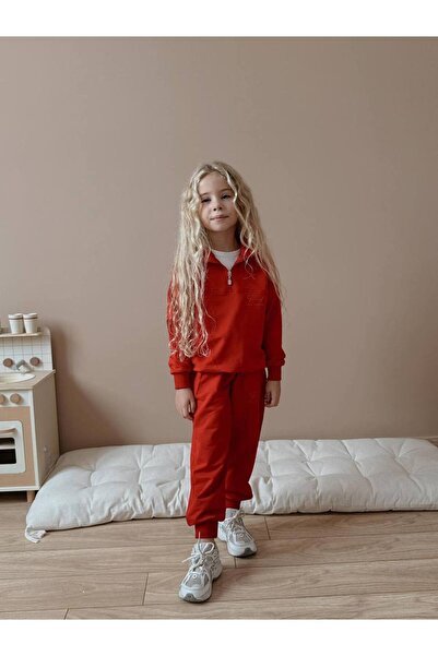 Jolly Kids Girl's Half Zip Sweatshirt Winter Tracksuit Set