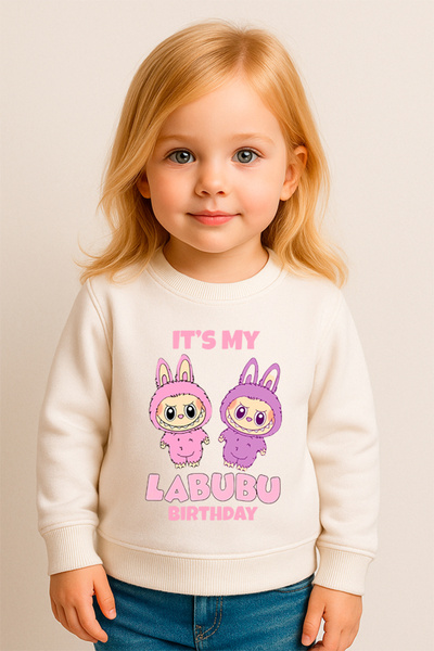 SVART WEAR سويت شيرت للأطفال مطبوع عليه Labubu مصنوع من القطن بنسبة 100% مضحك...