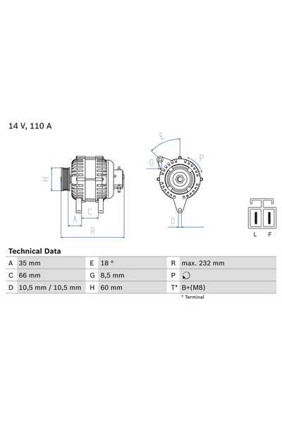 Bosch Generator / Alternator Opel Astra H/Combo Autoutilitara/Limuzina