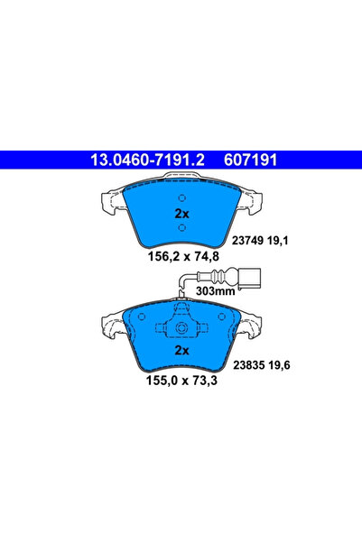 Ate Set Placute Frana Frana Disc Vw Touareg