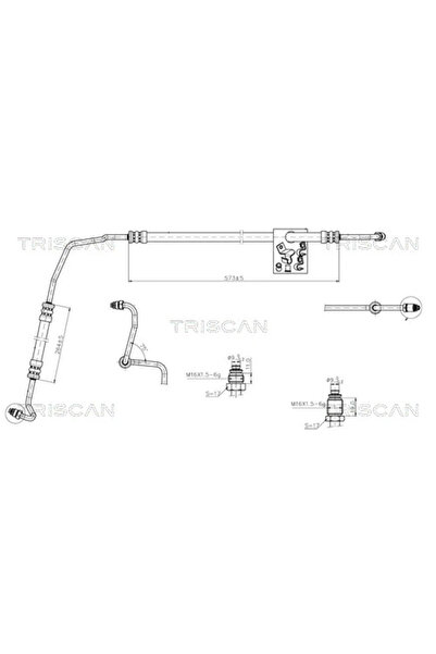 TRISCAN Furtun Hidraulic Sistem De Directie De La Pompa Hidraulica La Caseta ...