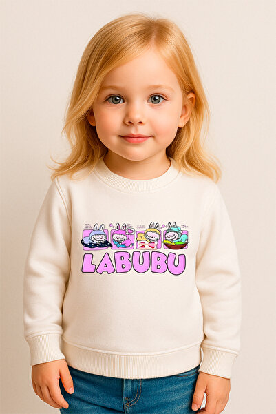 SVART WEAR سويت شيرت للأطفال مطبوع عليه Labubu مصنوع من القطن بنسبة 100% مضحك...