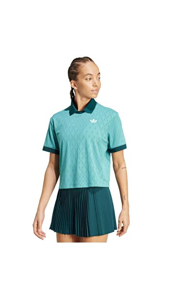 adidas Women's Turquoise Polo T-Shirt Polo Pro Jm4735
