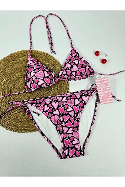 VAJESTO Γυναικείο ελαστικό ύφασμα ελαστικό σετ μπικίνι με κορδόνι με κορδόνι τρίγωνο