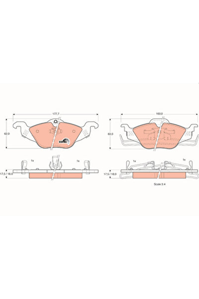TRW Set Placute Frana Frana Disc Opel Astra G/Zafira A Microbus Vauxhall Astr...
