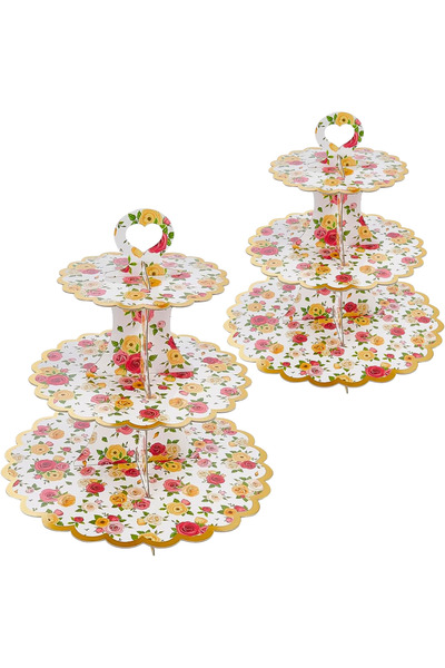 Whimlets Suport din carton cu 3 etaje pentru cupcakes, prajituri, candybar, 2...