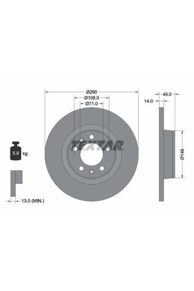 Krieger Спирачен диск Ситроен Джъмпи 2 Фиат Скудо Бус/Скудо Купе/Скудо Платфо...