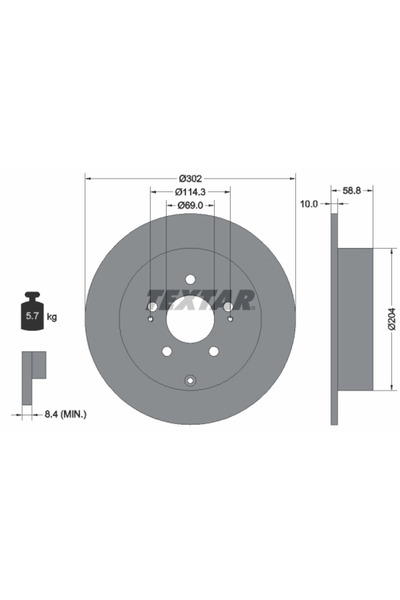 TEXTAR Disc Frana Mitsubishi Endeavor/Grandis/Savrin