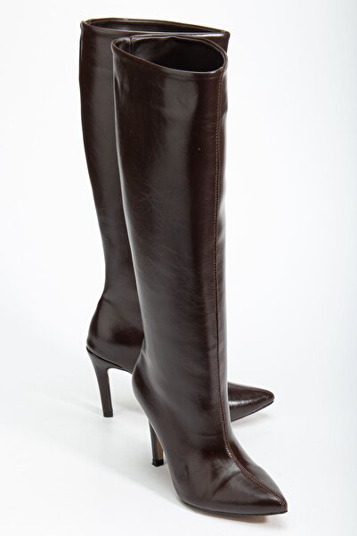 infon shoes creation SYT-2004 Καφέ Λουστρίνι με ζαρώματα καθημερινές μπότες