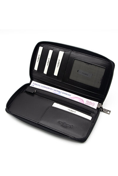 Cacharel Black B.Kroco Leather Unisex Wallet 21055B7K
