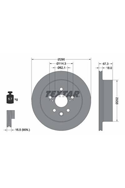 TEXTAR Set Discuri Frana Lexus Is 3 2013-2015