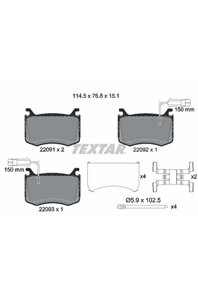 TEXTAR Set Placute Frana Frana Disc Alfa Romeo Giulia