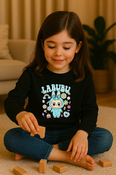 SVART WEAR Labubu Printed Children's Sweatshirt 100% Cotton Funny
