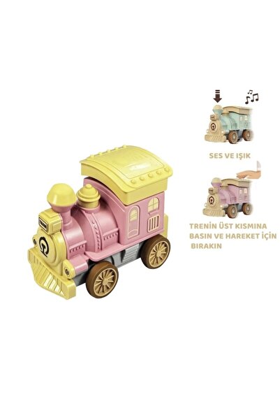Lisinya Toy Train with Lights and Sound Let's Go 14cm - Pink - 8068A (Lisinya...