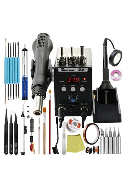 OEM Stație de lipit Sumsour 8586 220V 760W 2 în 1 cu kit de accesorii