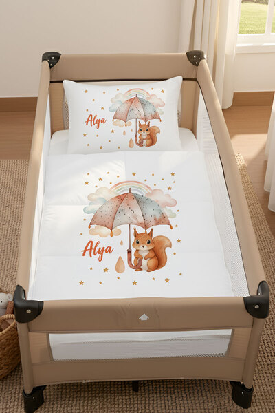 Homamia İsme Özel 4 Mevsim Park Yatak Uyku Seti (70×120) %100 Pamuk