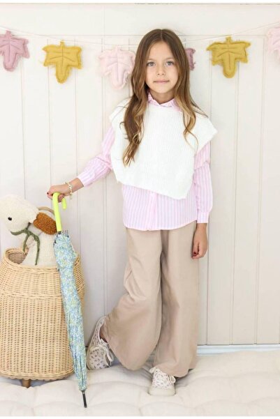 Jolly Kids Set stil 3 piese pentru fete, cu pantaloni din denim, tricot și cămașă