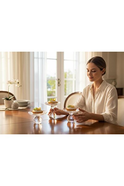 ROY KING KRİSTAL AYAKLI SUNUMLUK 10 CM