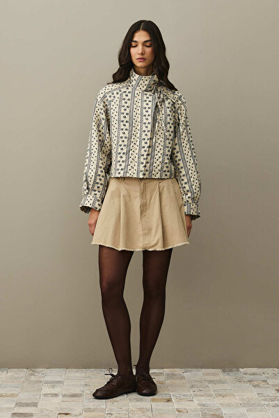 Fahhar Geniş Yaka Kapamalı Kapitone Ceket Lacivert