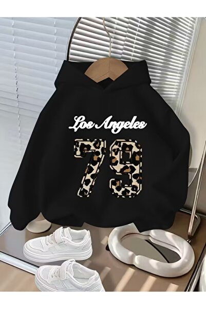 H&GHAMLEGİYİM Зимна суитшърт с качулка, детска Los Angeles 79 с принт