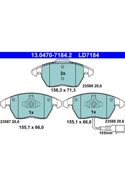 Ate Set Placute Frana Frana Disc Audi A3 Seat Ibiza 4/Leon
