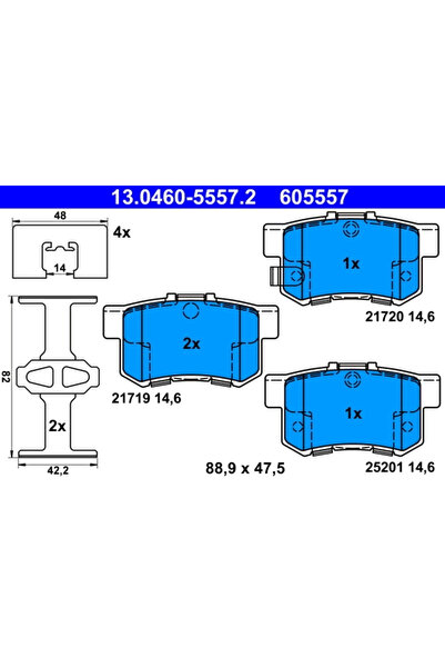 Ate Set Placute Frana Frana Disc Fiat Sedici Honda Accord 4/Accord 5/Accord 6