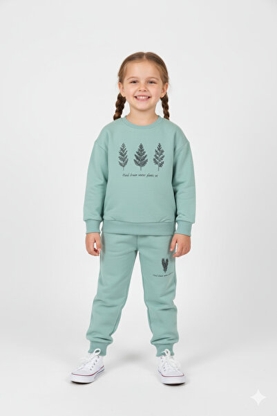 WORRN Σετ αθλητικής φόρμας για κορίτσια από 100% οργανικό βαμβάκι με τύπωμα S...