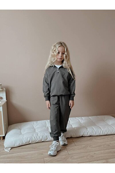 Jolly Kids Girl's Half Zip Sweatshirt Winter Tracksuit Set