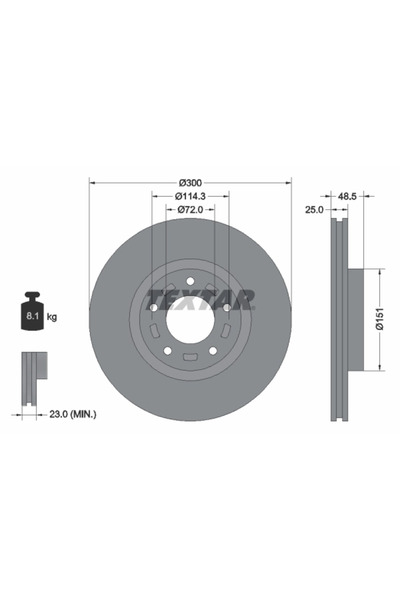 Krieger Спирачен диск Mazda 3/5/Premacy