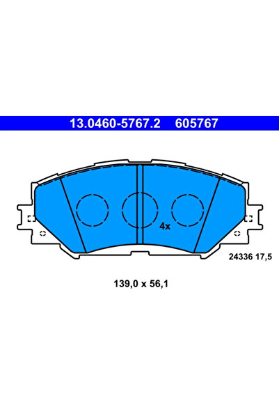 Ate Set Placute Frana Frana Disc Lexus Hs Subaru Trezia