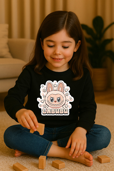 SVART WEAR Labubu Печатана детска блуза 100% памук Funny Fancy