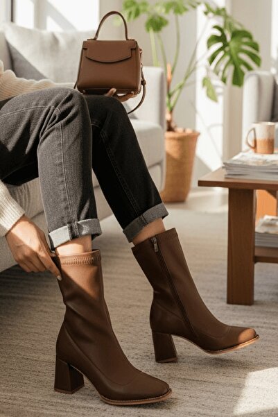 DİVOLYA Lirya Brown (8 cm Heels) Daily Use Women's Boots