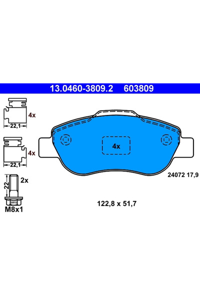 Ate Set Placute Frana Frana Disc Fiat Panda