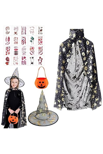 DELPI Costum Vrajitor Halloween petru copii, Include Pelerina, Palarie, Geant...