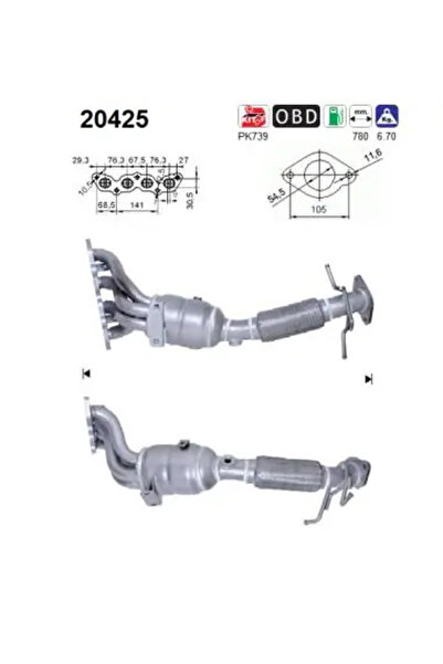 As Catalizator Ford C-Max/Focus 2 Volvo C30/S40 2/V50 2003-2012