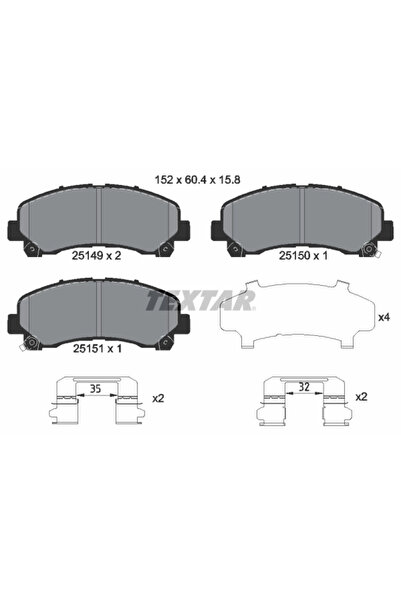 TEXTAR Set plăcuțe frana frana disc Chevrolet S10 Pick-Up/Trailblazer Holden ...