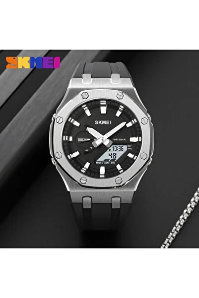 Skmei 2243 Silver-Black Men's Digital Watch – Multiple Functions, Sport Design, Stopwatch, Alarm