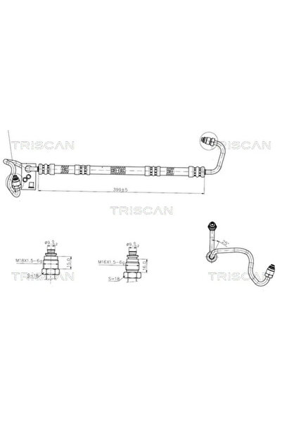 TRISCAN Furtun Hidraulic Sistem De Directie De La Pompa Hidraulica La Caseta ...