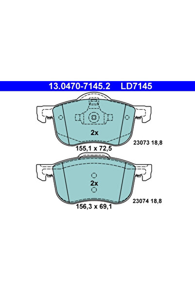 Ate Set Placute Frana Frana Disc Volvo S60 1/S80 1/V70 2