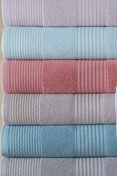 HRN Textile 12-Piece Cotton Low Twist 50X90 cm Towel Set - Soft and Absorbent