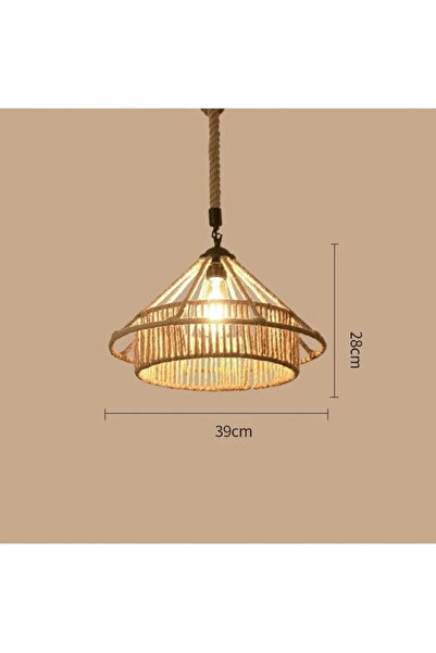 AFN A F N LIGHTING Vintage Hemp Rope Chandelier - E27 Industrial Pendant Light for Restaurant, Bar, Coff